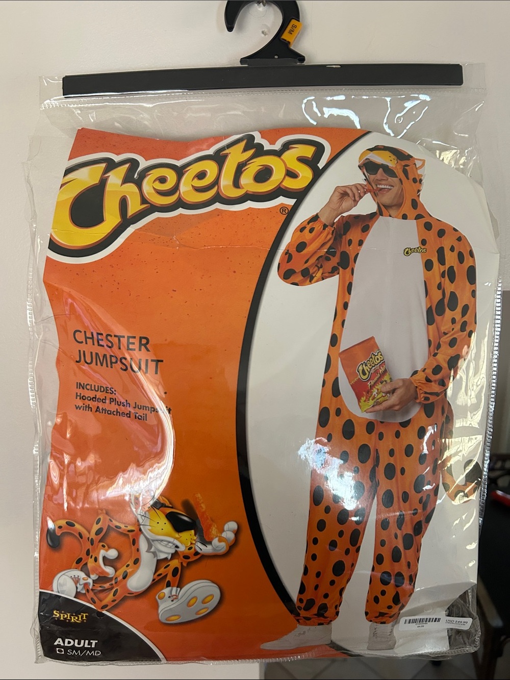 Spirit Cheetos Chester Orange and Black Plush Jumpsuit